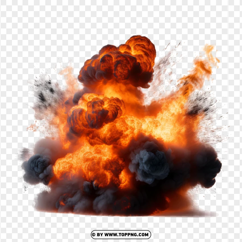 Massive Fire Explosion With Smoke PNG Transparent Background