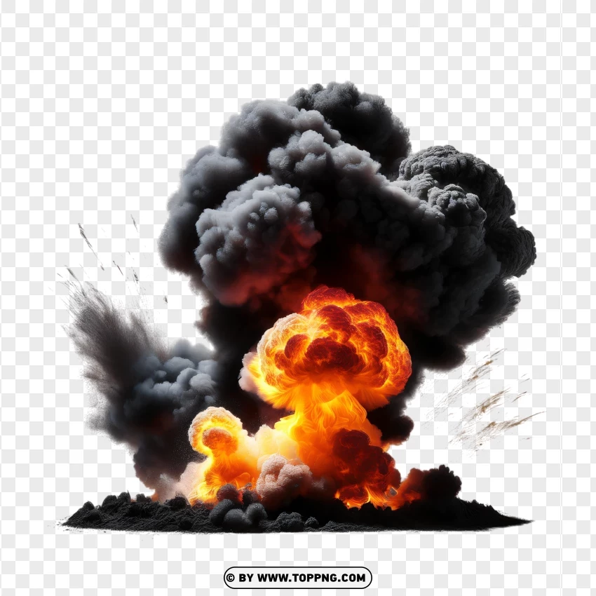 Large Smoke And Fire Explosion PNG Transparent Background