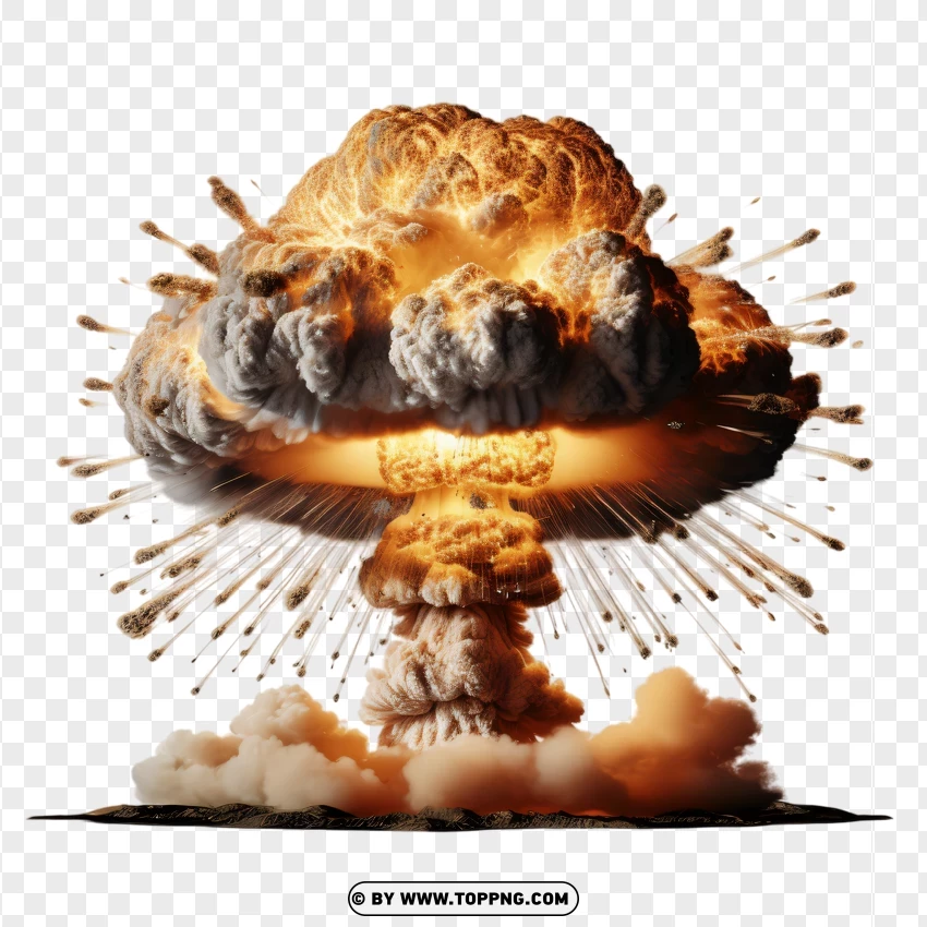 Explosive Mushroom Cloud With Smoke And Fire PNG Transparent Background