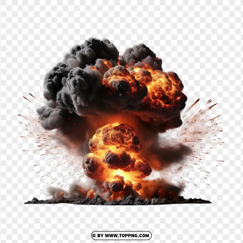 Massive Explosion Free Download With Black Smoke PNG Transparent Background