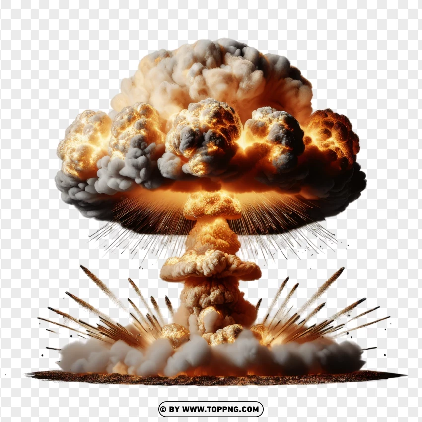 Nuclear Explosion With Rising Smoke PNG Transparent Background