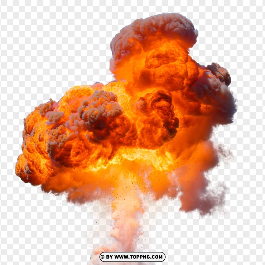 Fireball Explosion With Orange Flames PNG Transparent Background