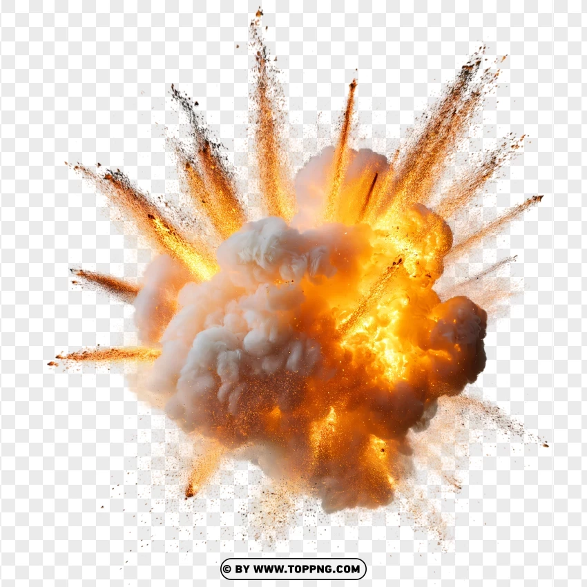 Bright Explosion With Flying Sparks PNG Transparent Background