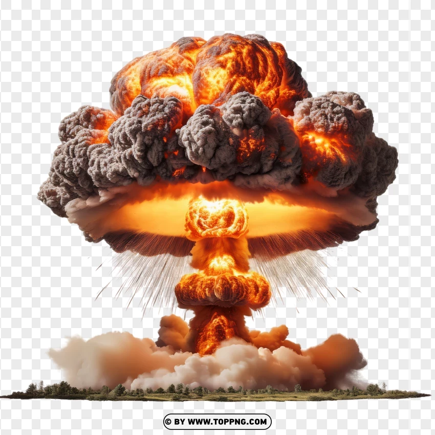 Massive Atomic Bomb Explosion PNG Transparent Background