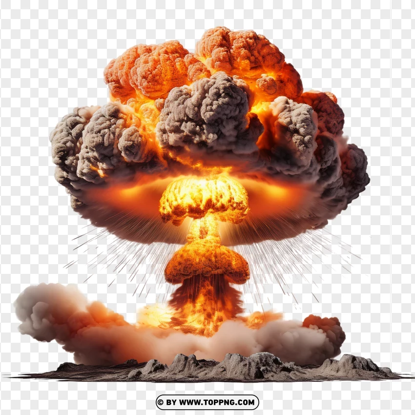 Massive Nuclear Bomb Explosion With Hd Clarity PNG Transparent Background