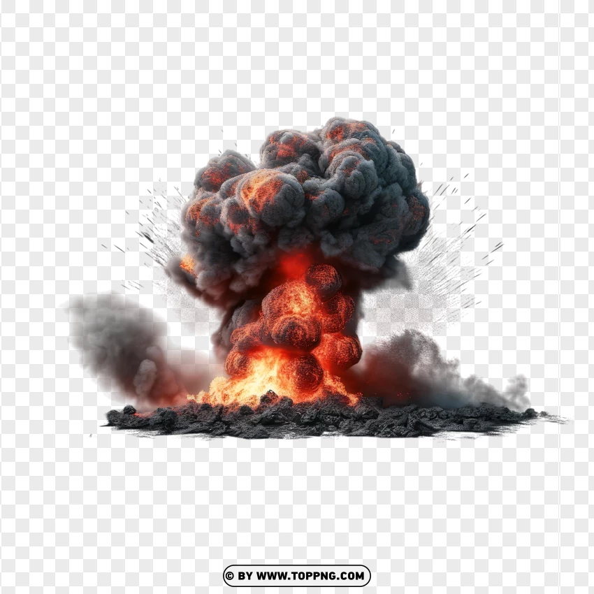 Massive Fire Explosion With Smoke PNG Transparent Background