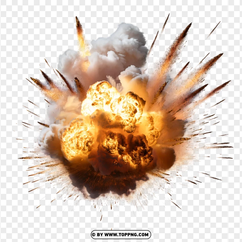 Dynamic Blast With Fiery Sparks PNG Transparent Background