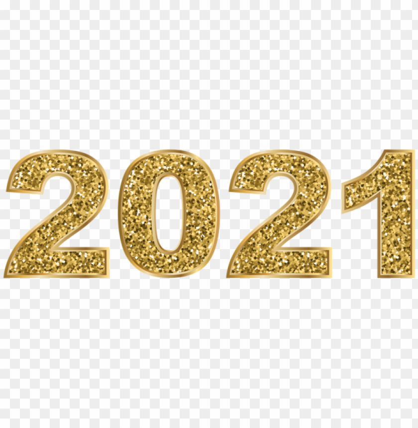 2021 Gold Glitterimage PNG Transparent Background