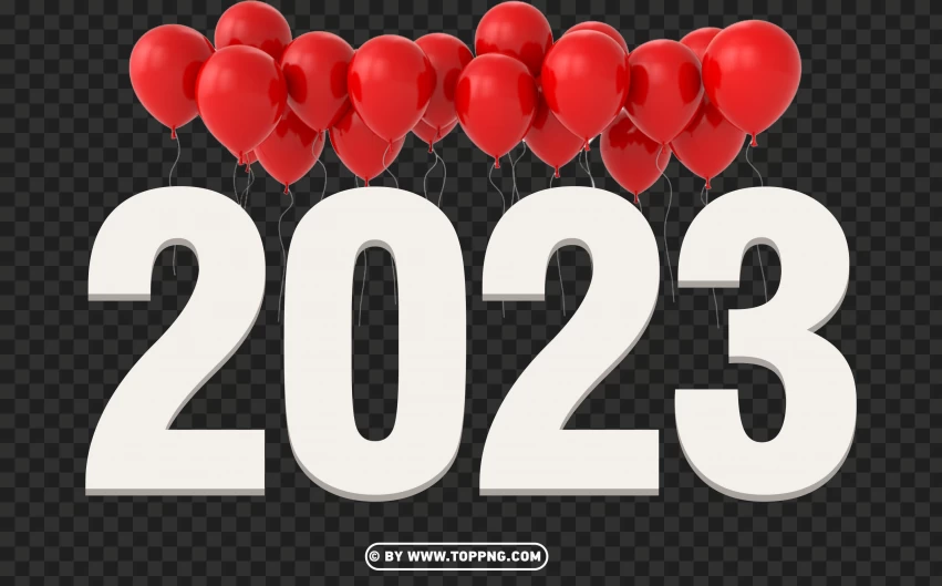 2023 Happy Valentines Day Design With Floating Balloons PNG Transparent Background