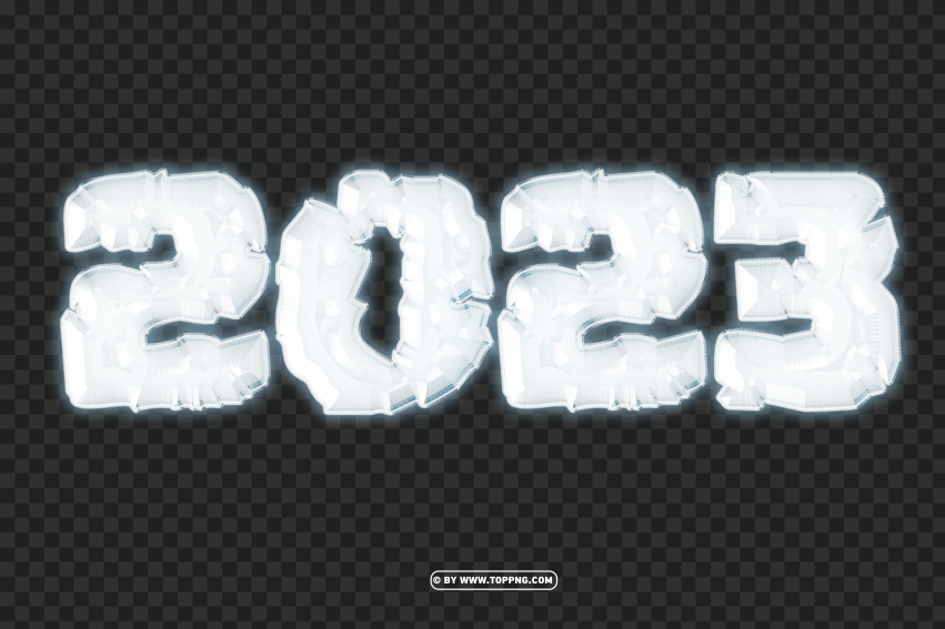 Hd 2023 Ice Text Effect 3d Design PNG Transparent Background