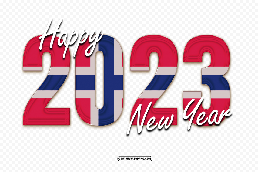 2023 New Year With Flag Of Norway PNG Transparent Background