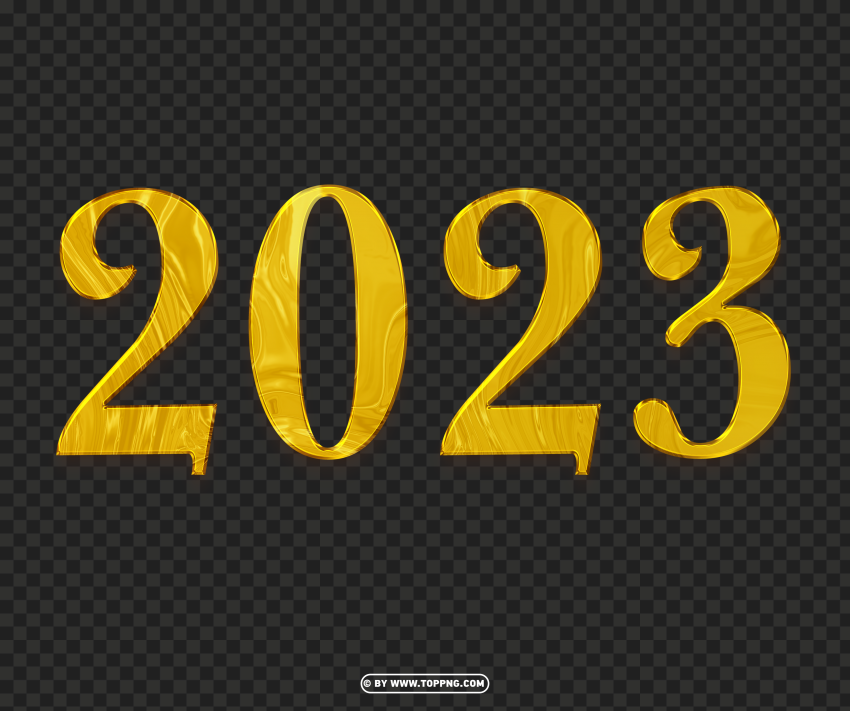 2023 Golden PNG Transparent Background