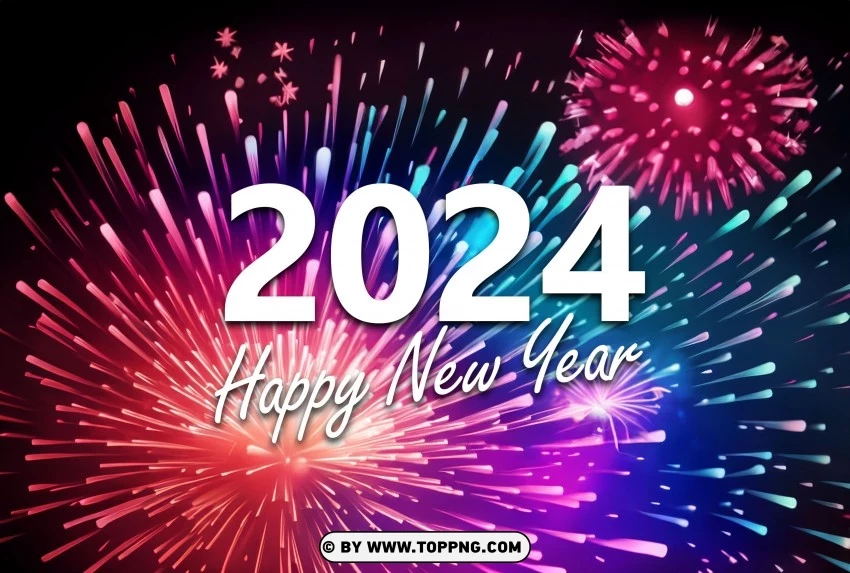 2024 Fireworks Spectacle Premium For New Years PNG Transparent Background