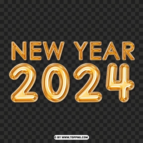 2024 Happy New Year - Free Download PNG Transparent Background