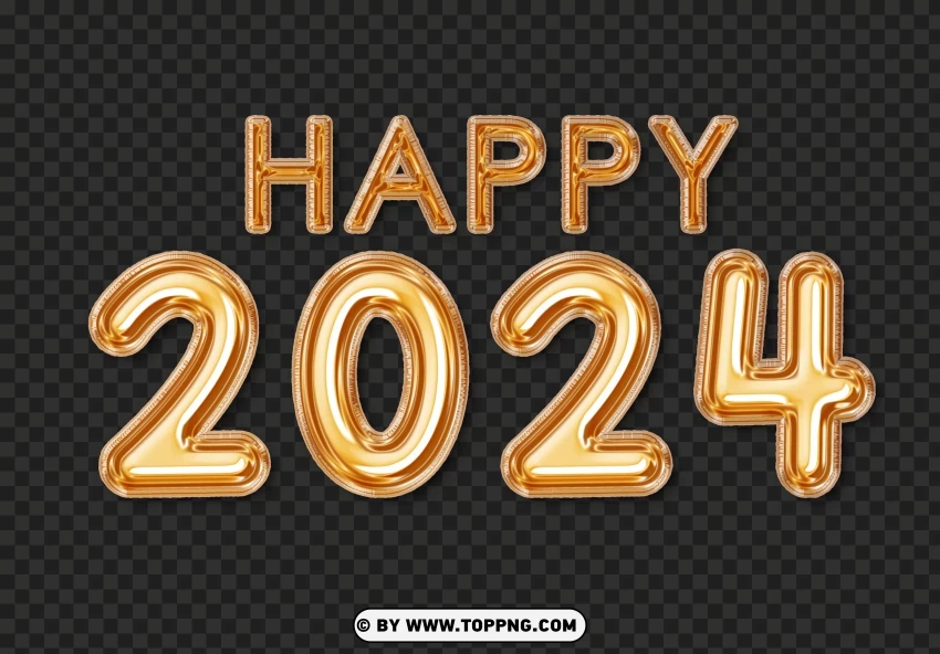 2024 Happy New Year PNG Transparent Background