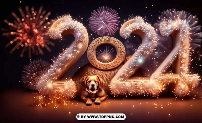 New Year 2024, Rococo Dog, Trendy Aesthetics, Vibrant Colors, Greeting Card, Festive Canine, Joyful Tones