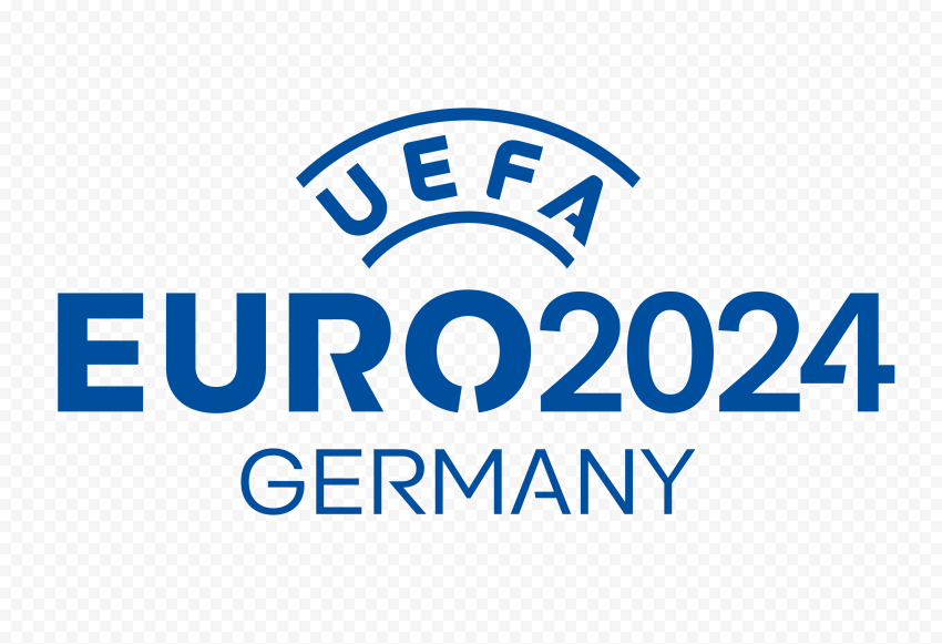 2024 Uefa European Football Championship Logotype Blue PNG Transparent Background