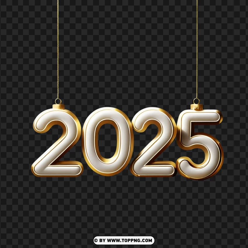 2025 Christmas Bauble Numbers Hanging Decoration PNG Transparent Background