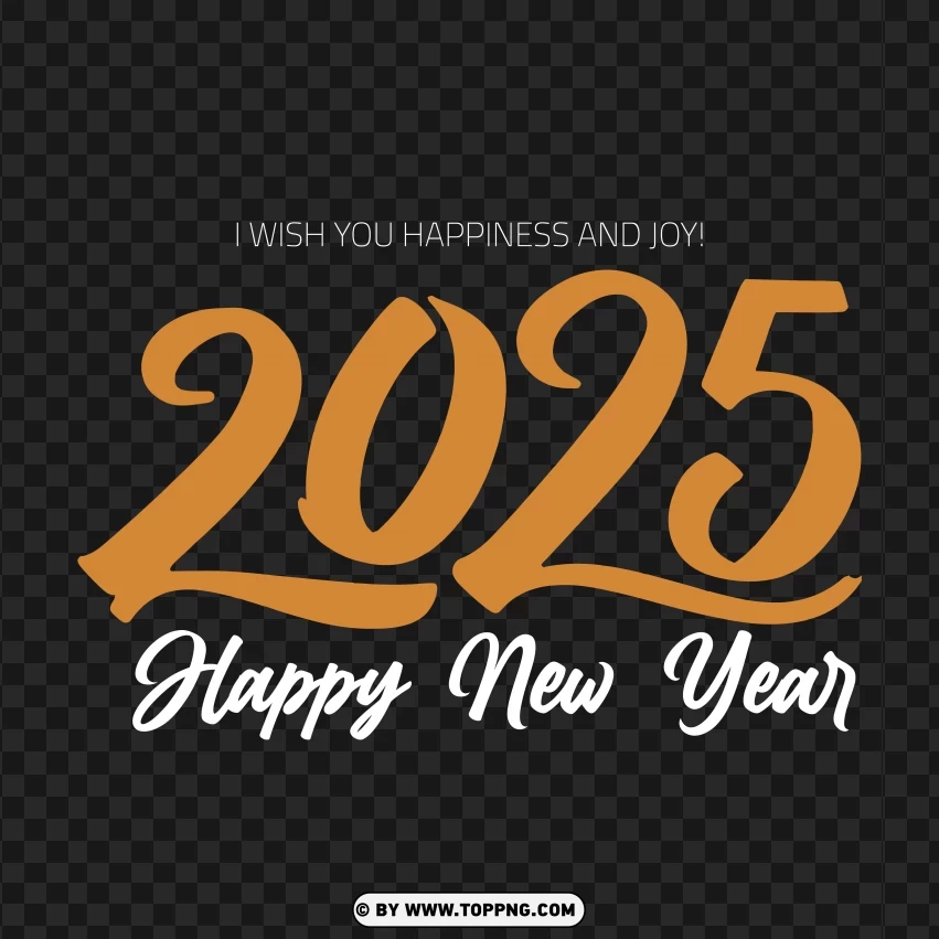 2025 New Year Greeting Hand Lettering Design PNG Transparent Background