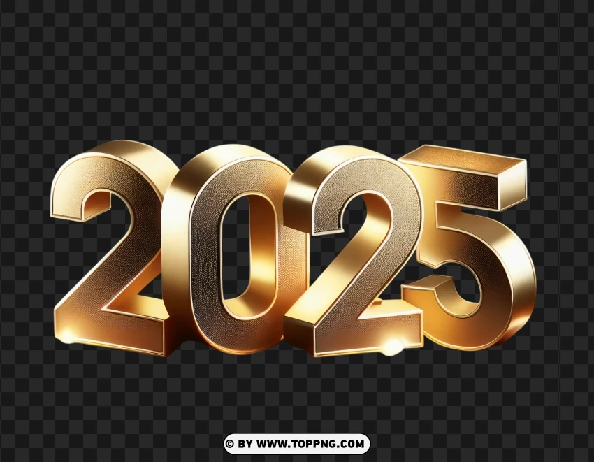 2025 Happy New Year Luxurious PNG Transparent Background