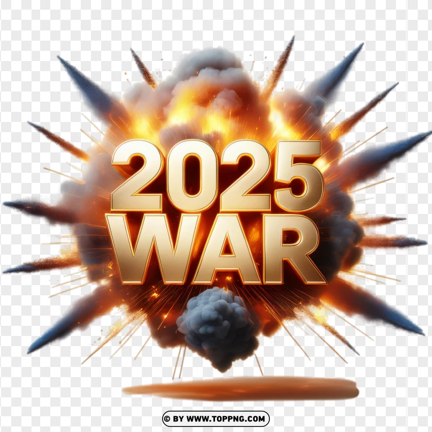 2025 War Explosion With Smoke Image PNG Transparent Background