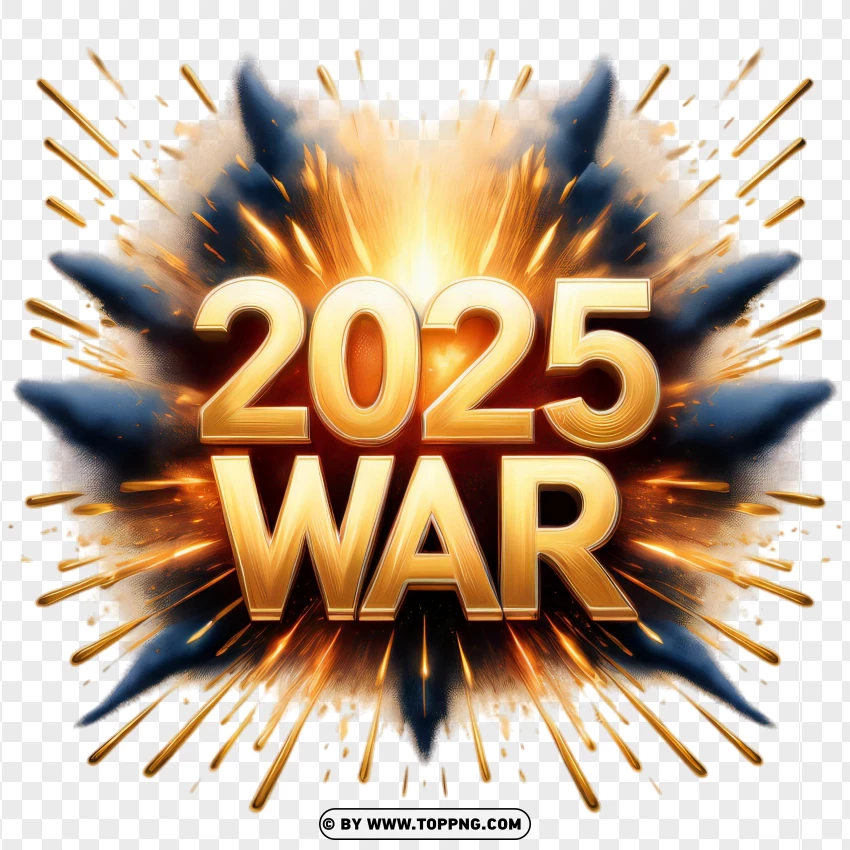 2025 War With Explosion Image PNG Transparent Background