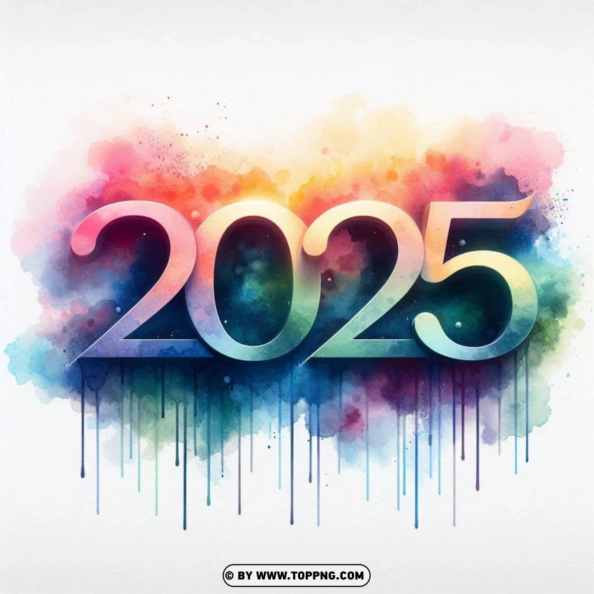 2025,  New year, gradient,festive,  Bright,  Shiny, 3d