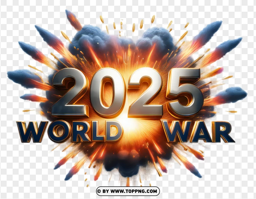 2025 World War Explosion Image PNG Transparent Background