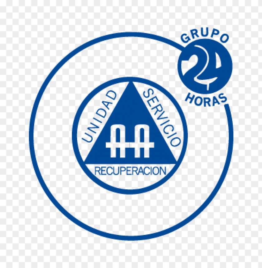 unidad de servicio, grupo 24 horas, recuperación, logo azul, servicio de emergencias