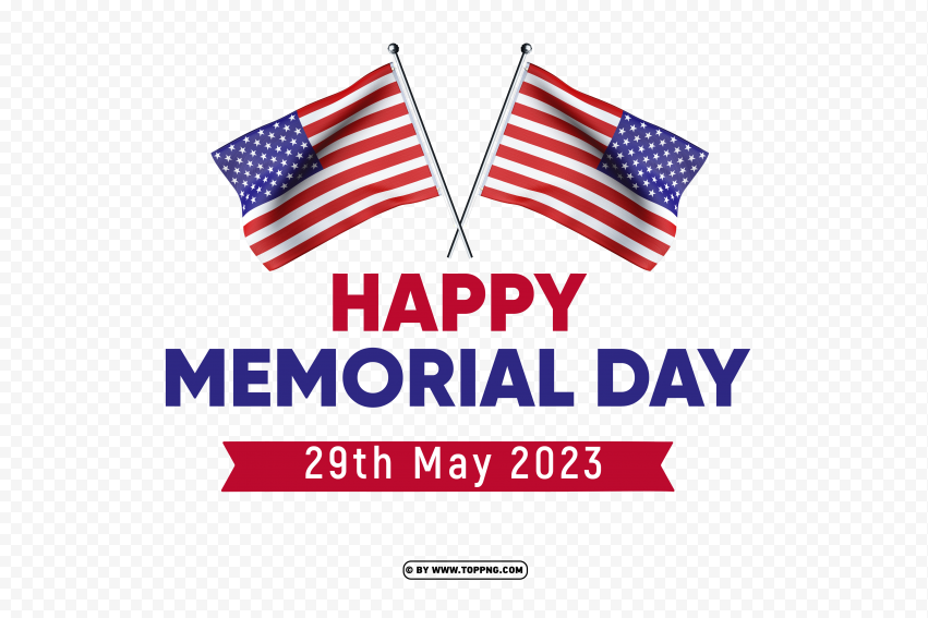 29th May Memorial Day 2023 PNG Transparent Background