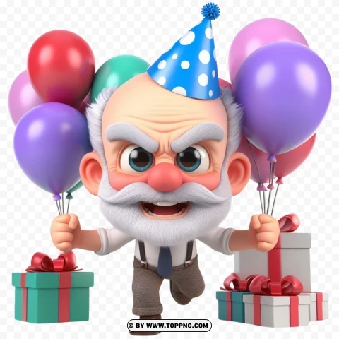 3D old man, 3D character,birthday,character,  cartoon,  senior,  elderly