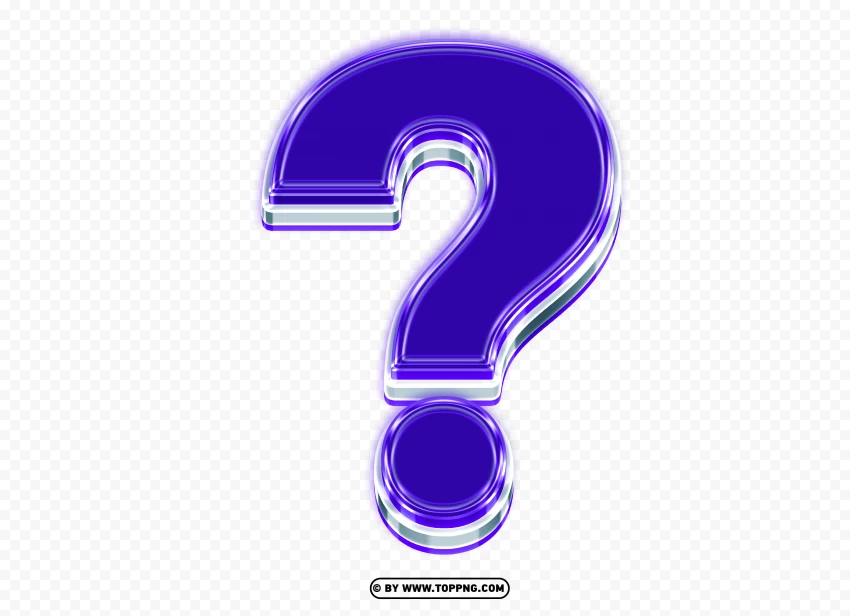 3d Blue Question Mark Element Free PNG Transparent Background