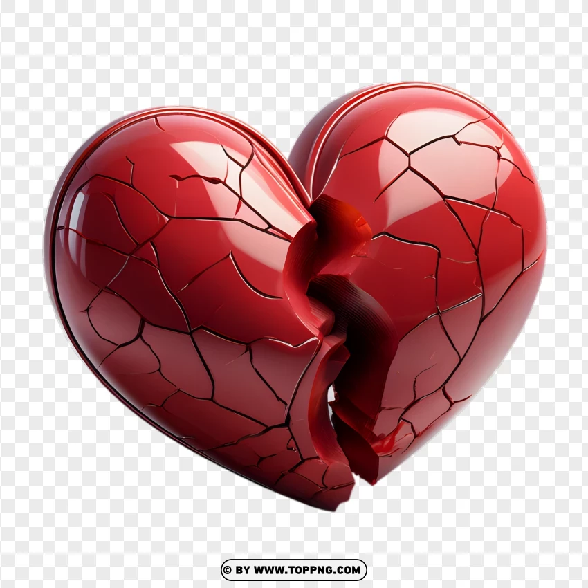 3d Broken Heart Symbol PNG Transparent Background