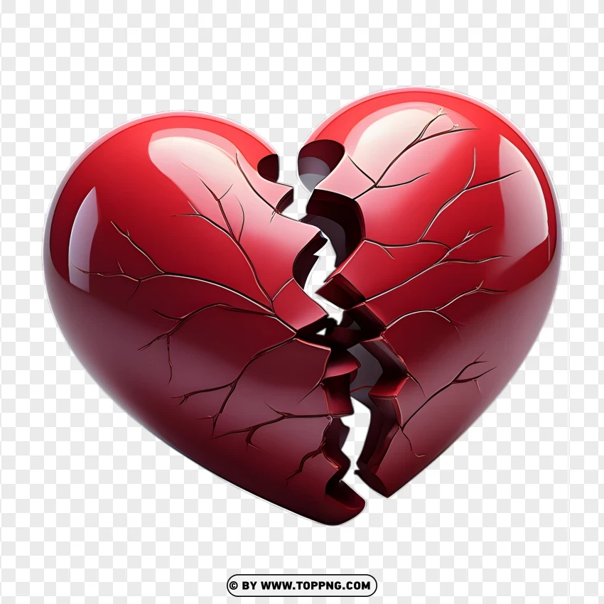 heart, Broken heart, heart png, 3d heart