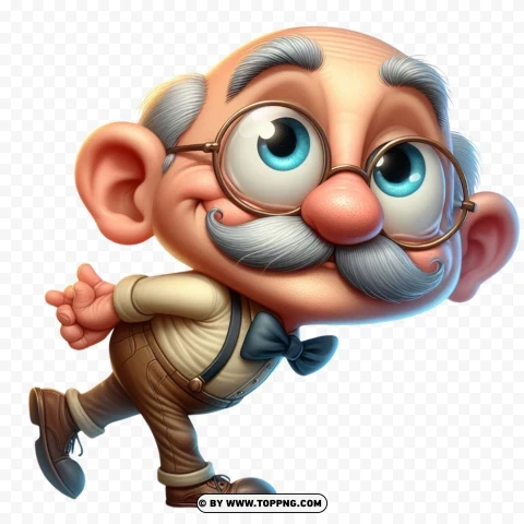 3D old man, 3D character,funny,character,  cartoon,  senior,  elderly