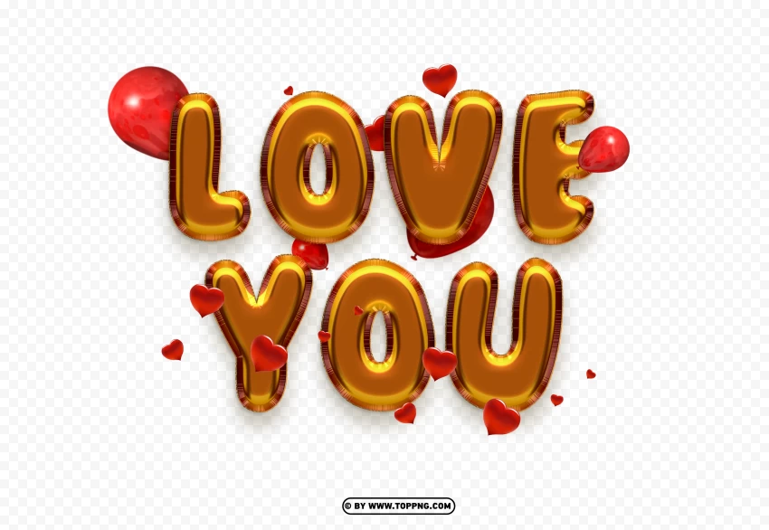 3d Gold Love You Images Free Download PNG Transparent Background