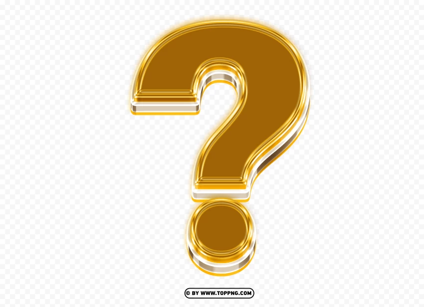 3d Gold Question Mark Icon Questioning For Answers Pro PNG Transparent Background