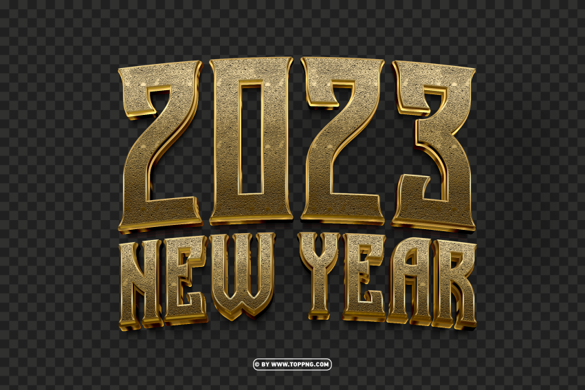 3d New Year Wallpaper 2023 Gold PNG Transparent Background