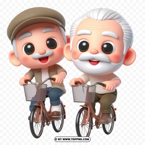 3D old man, 3D character,friendship,character,  cartoon,  senior,  elderly