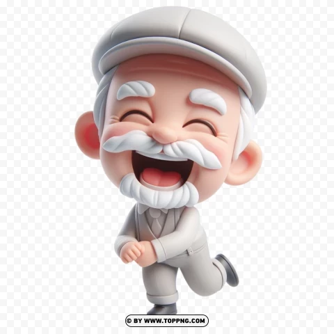 3d Old Man Silly Expression PNG Transparent Background