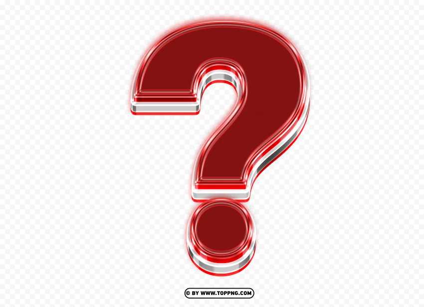 3d Red Question Mark Free PNG Transparent Background