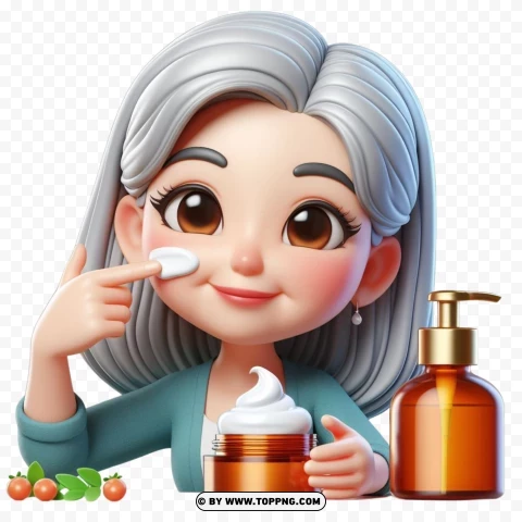 3D Old Woman, 3D character,skincare,character,  cartoon,  senior,  elderly