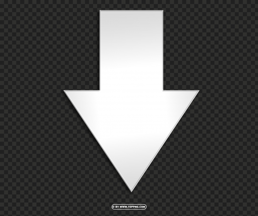 3d Silver Arrow Down Design Free PNG Transparent Background