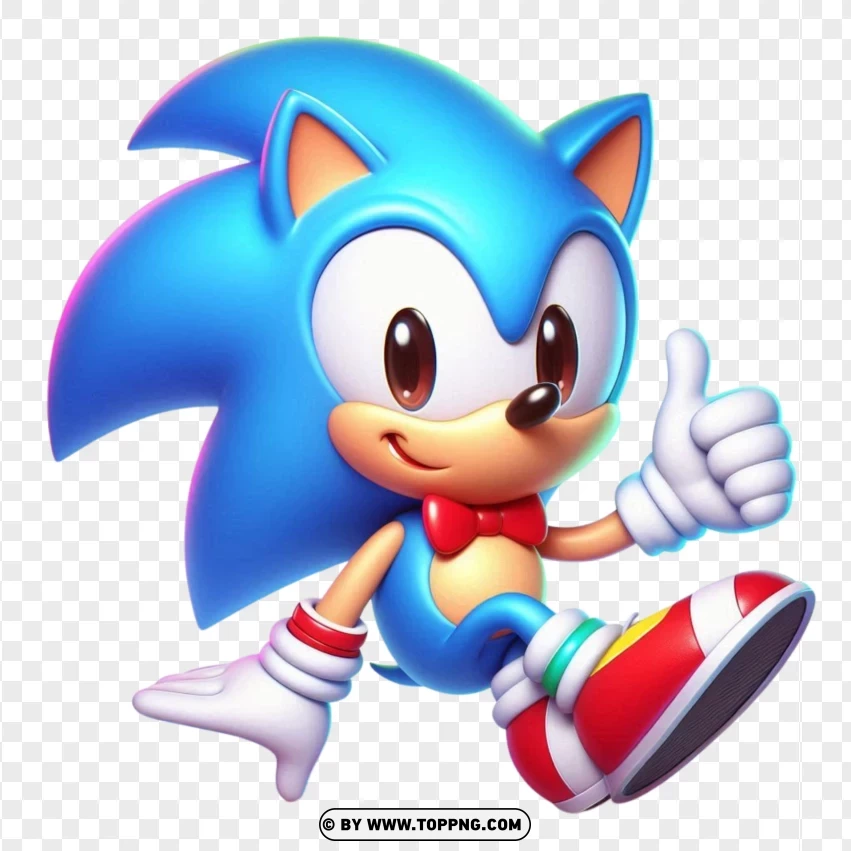 3d Sonic The Hedgehog Giving A Thumbs Up PNG Transparent Background