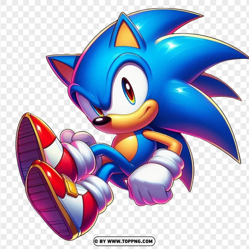 3d Sonic The Hedgehog Sitting And Relaxing PNG Transparent Background