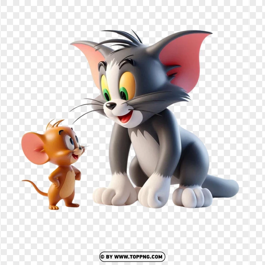 3d Tom And Jerry Playing Together PNG Transparent Background