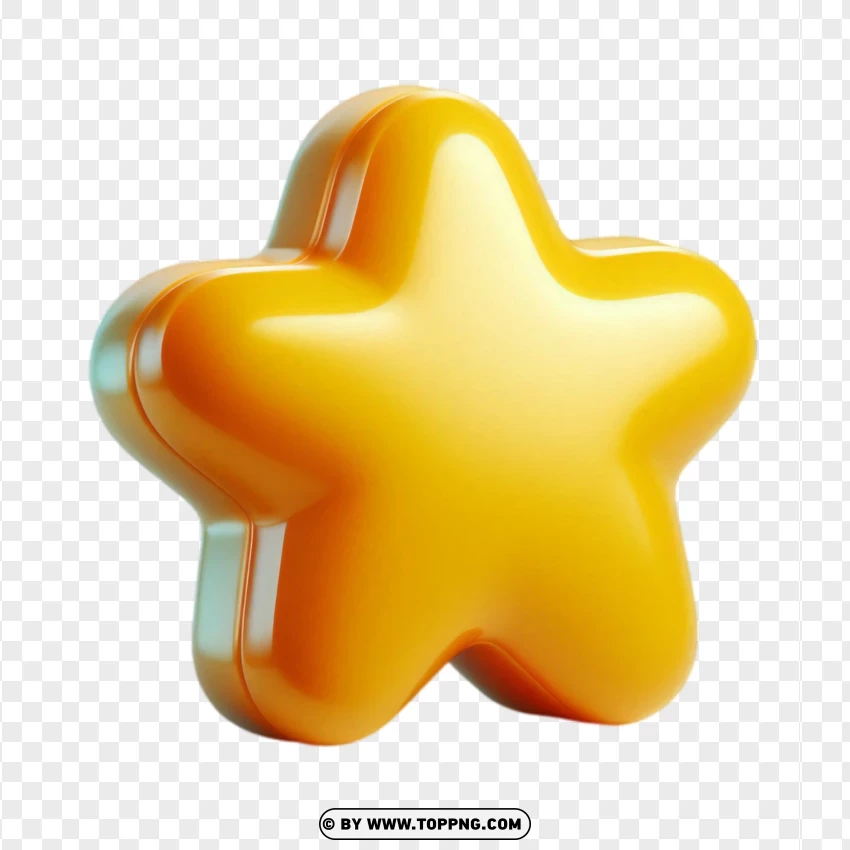 puffy star, yellow star, 3D star, glossy star, star PNG