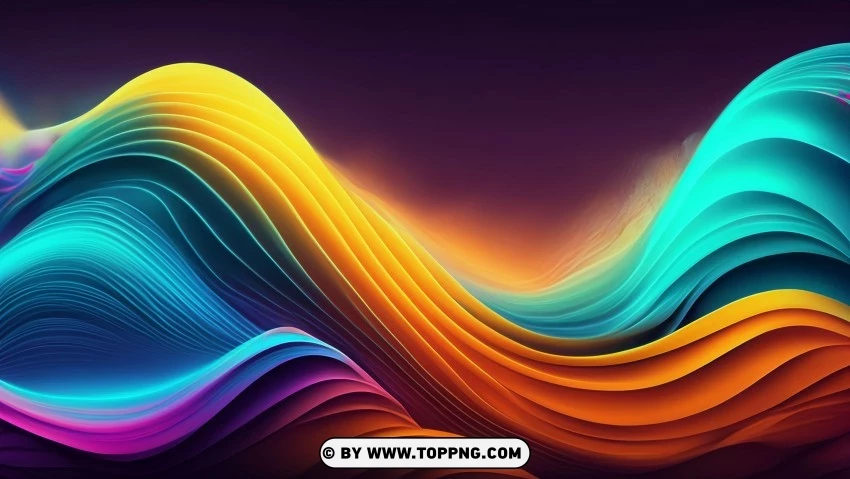 4k Abstract Wave Art Colorful And Dynamic PNG Transparent Background