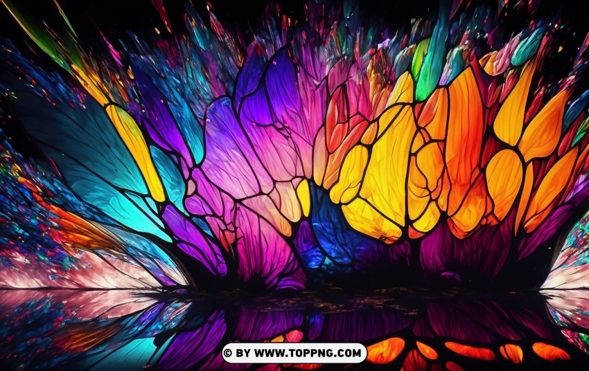 4k Canvas Stained Glass Art And Colorful PNG Transparent Background