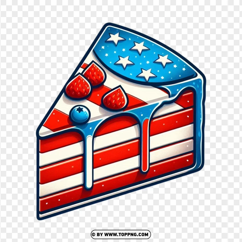 4th July Cake Clipart Vector PNG Transparent Background